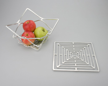 Details about   NOUSAKU Basket KAGO Square Free-bending Tin 20cm 501401  Japan 